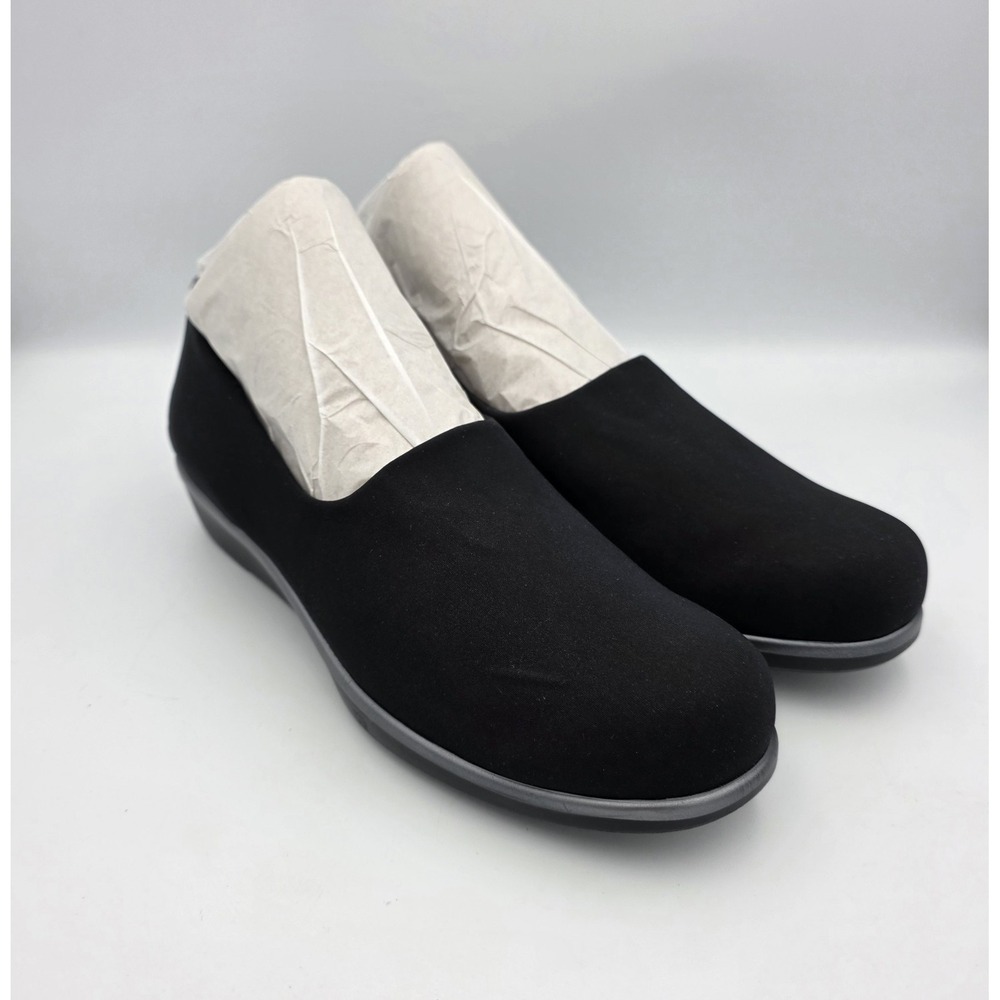 SAS Bliss Women's Sz 8.5 M Shoes Black Gray Slip On Comfort Career Wedge Shoes